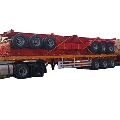 주문 3 축 20ft 운송 컨테이너 평면 반 트럭 평면 반 트레일러 online manufacture