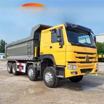 좋은 가격 호우 유로 4 380hp 8x4 덤프 트럭 ZF8118 스티어링 시스템과 50 톤 용량 온라인으로