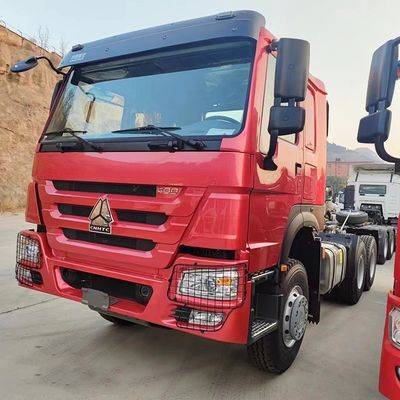 좋은 가격 디젤 연료 종류 사용 된 시노트룩 트랙터 트럭 머리 371HP 6X4 수동 창문 온라인으로