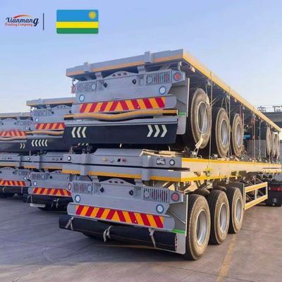 좋은 가격 40ft 3 및 4axles 48ft 53ft 플랫폼 평면 컨테이너 반 트레일러 트랙터 철강 바닥 3-5mm 다이아몬드 판 온라인으로